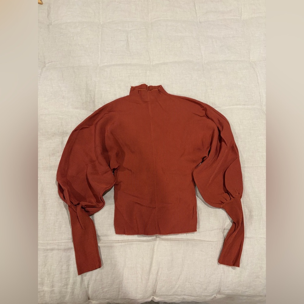 Zara Terracotta Ribbed Top